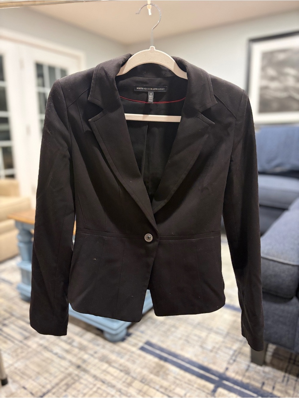 White House Black Market Black Single-Button Tailored Blazer